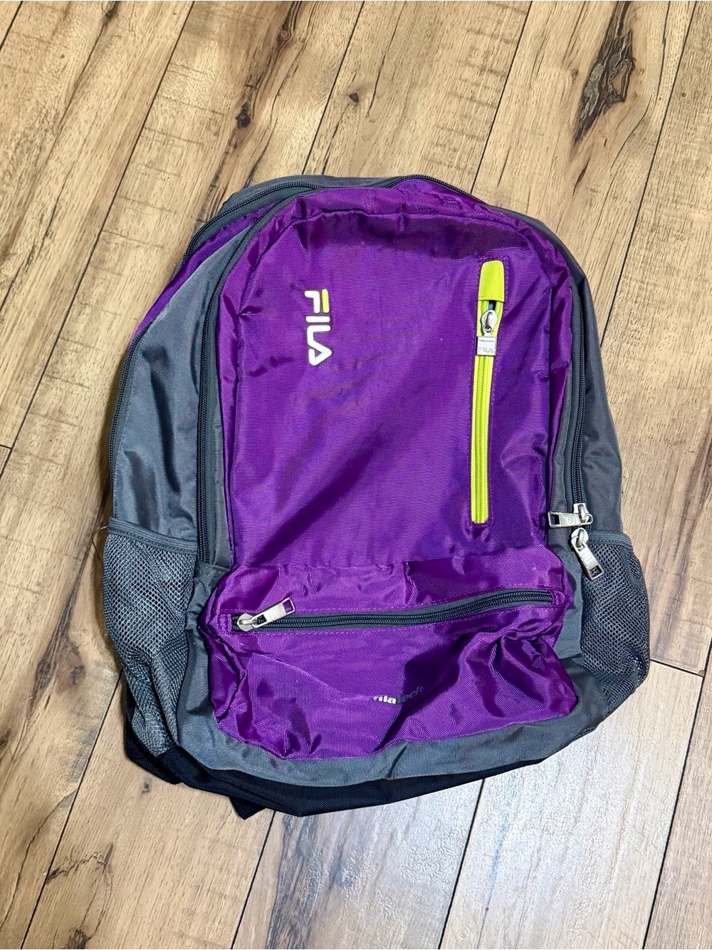 Fila Purple and Gray Woman’s Backpack with Lime Accent
